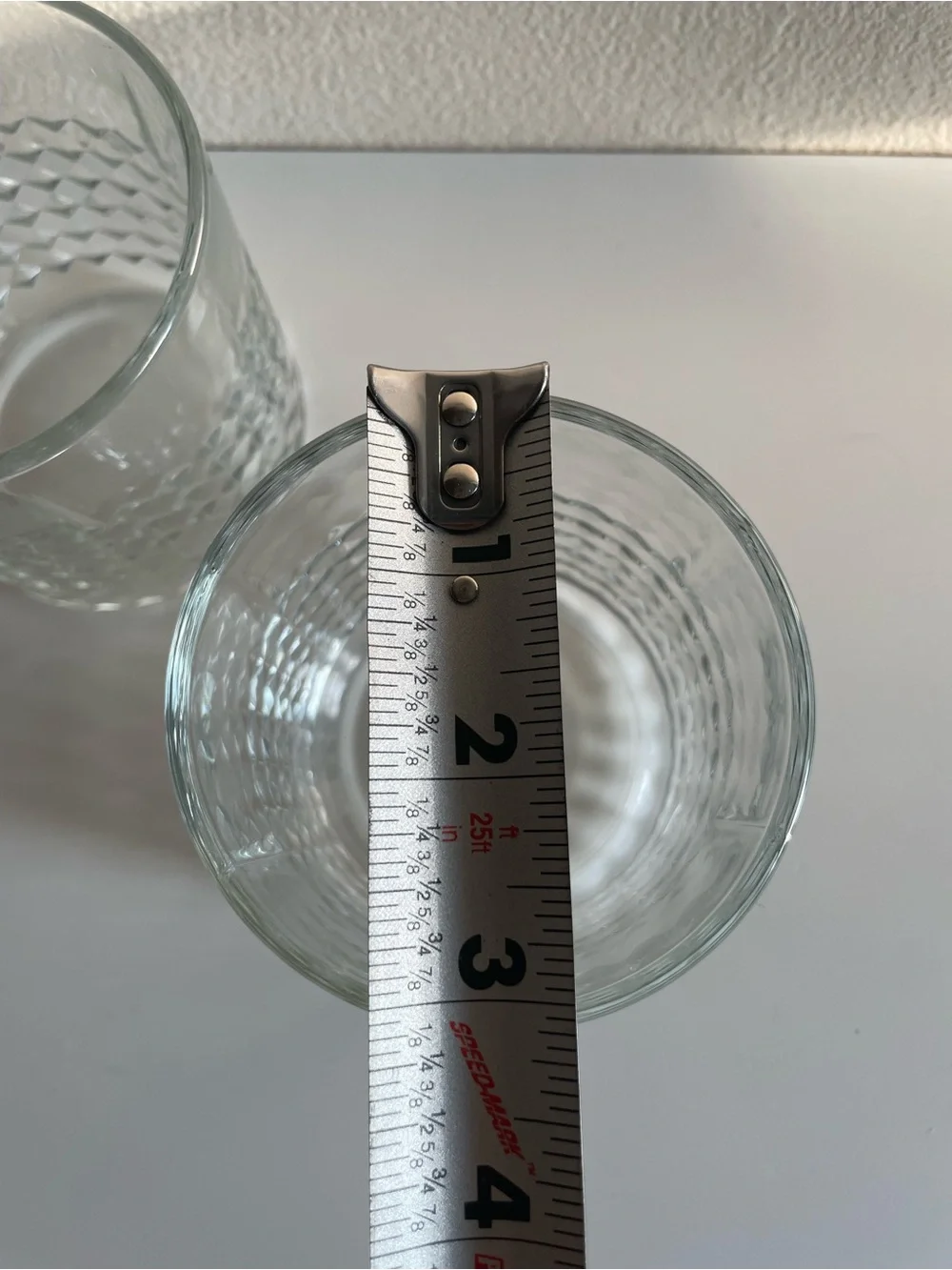 Set of 2 IKEA Textured Clear Glass Tumblers